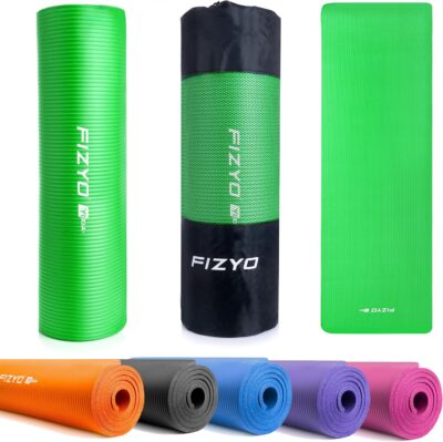 Fizyo Mata do Jogi i Pilatesu, Antypoślizgowa Pianka NBR Kauczuk Syntetyczny (Zielona)