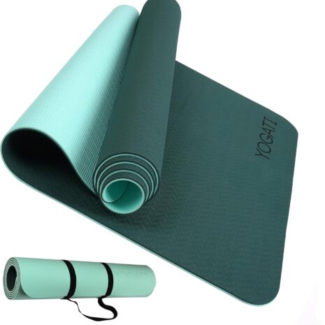 YOGATI Mata sportowa mata do fitnessu antypoślizgowa z paskiem do noszenia