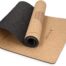 Navaris Mata do jogi z korka, antypoślizgowa mata do jogi, z paskiem do noszenia, 183 x 61 x 0,5 cm