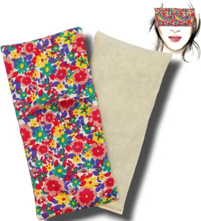 Poduszka pod oczy (1 wypełnienie i 1 zmywalna poszewka) - Nasiona lawendy i ryżu - joga, medytacja, relaks, odpoczynek oczu