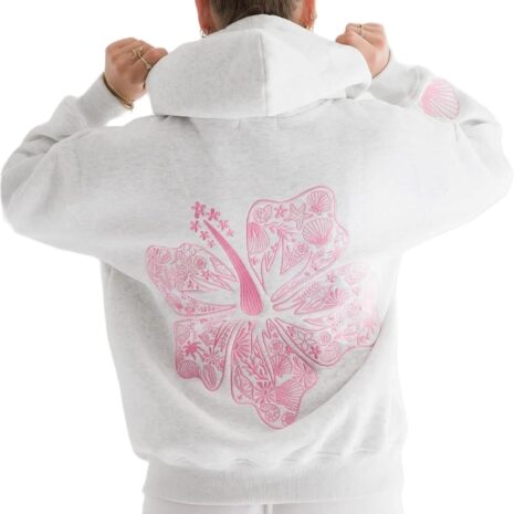 Damska bluza z kapturem, różowa, oversize