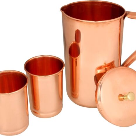 Dzbanek z czystej miedzi z 2 miedzianymi kubkami - Ayurveda Healing Dzbanek z czystej miedzi z 2 miedzianymi kubkami - Ayurveda Healing