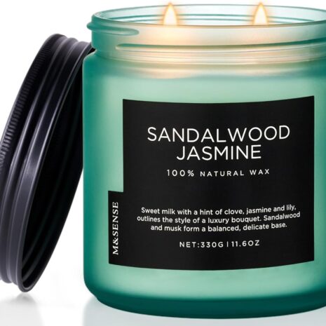 Świeca zapachowa jaśminowa z drzewa sandałowego, 329 g, czas palenia 70 godzin
