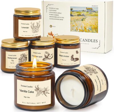 Świece zapachowe - zestaw 6 świec zapachowych w szkle