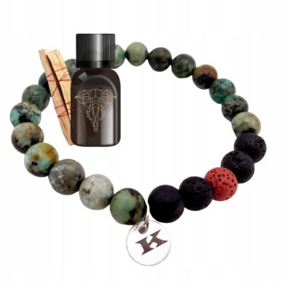 Bransoletka męska kamienie naturalne + palo santo olejek