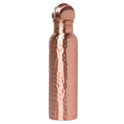 Czysta miedź młotkowana butelka na wodę, szczelna, 900 ml