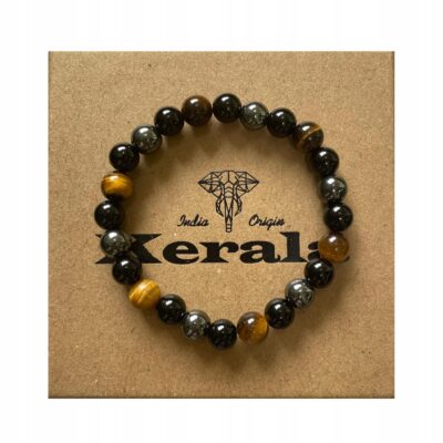 Bransoletka męska kamienie naturalne TYGRYSIE OKO