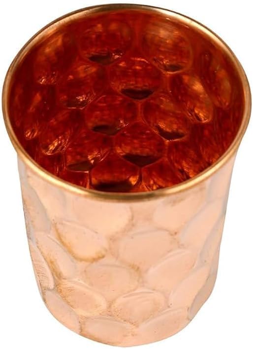 BRACOP® Miedziana butelka dozownik wody Butelka do picia Dzbanek z czystej miedzi Zestaw 3 kubków do picia Naczynia serwowania Miedziany kubek kubków Szklany kubek Ajurwedyjski Moscow Mule napojów - obrazek 6
