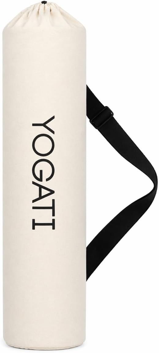 YOGATI Torba na matę do jogi z regulowanym paskiem, bawełniana torba do jogi o dużej pojemności, dla kobiet i mężczyzn, torba na matę do pilatesu - obrazek 6