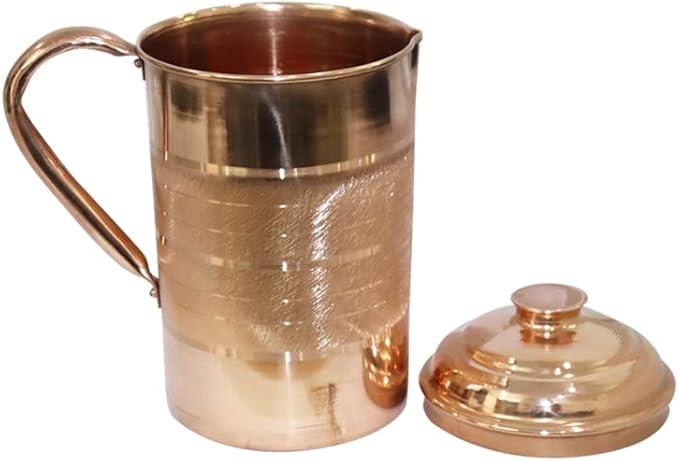 BRACOP® Dzbanek miedziany z pokrywką, karafka do picia, sztućce - obrazek 4
