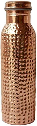 Miedziana butelka z 2 szklankami (butelka 900 ml + 2 szklanki 275 ml, zestaw 3 sztuk, młotkowana) - obrazek 6