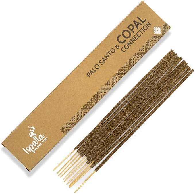 ISPALLA® Räucherstäbchen PALO Santo Copal 10 sztuk - do wzmocnienia połączeń duchowych, ręcznie robione w Peru / 100% Naturalne i Wegańskie