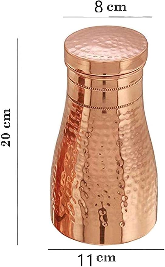 Designerska butelka na wodę z kubkiem i pokrywką, kuta powierzchnia, 950 ml, dzbanek, szklanka do sypialni, karafka na stolik nocny - obrazek 3