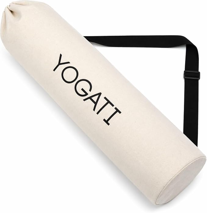 YOGATI Torba na matę do jogi z regulowanym paskiem, bawełniana torba do jogi o dużej pojemności, dla kobiet i mężczyzn, torba na matę do pilatesu