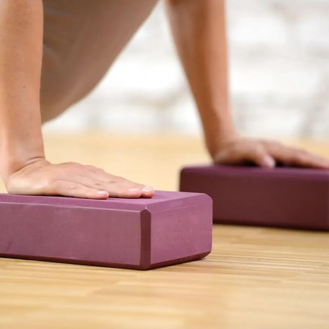 molti Blok do jogi z naturalnego korka i pianki, 23 x 15 x 7,5 cm, bloki do jogi, asan, stretchingu, medytacji, pilatesu, fitnessu, balansowania (pianka, fioletowy) - obrazek 5