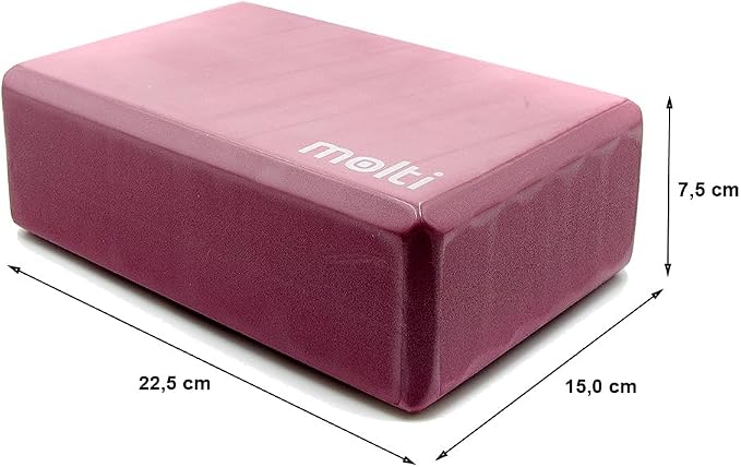 molti Blok do jogi z naturalnego korka i pianki, 23 x 15 x 7,5 cm, bloki do jogi, asan, stretchingu, medytacji, pilatesu, fitnessu, balansowania (pianka, fioletowy) - obrazek 3