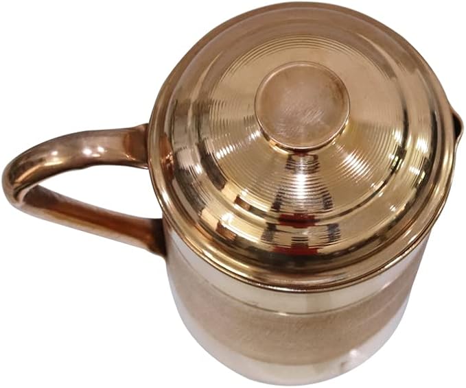 BRACOP® Dzbanek miedziany z pokrywką, karafka do picia, sztućce - obrazek 5