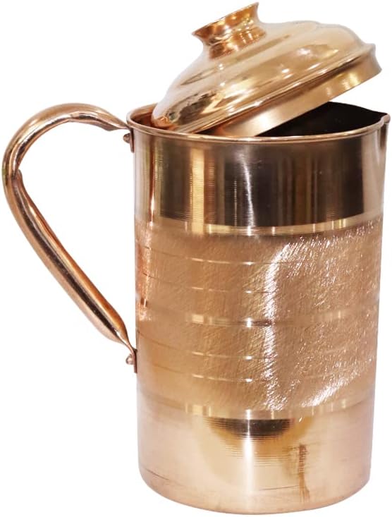 BRACOP® Dzbanek miedziany z pokrywką, karafka do picia, sztućce - obrazek 3