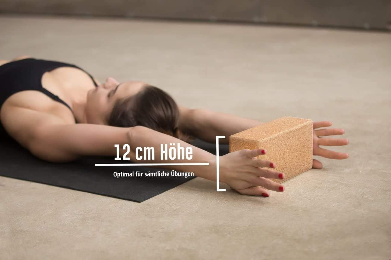 Zestaw klocków do jogi 2 korki 100% naturalny - Hatha Klotz również dla początkujących Medytacja i pilates, pleców, ćwiczeń rozciągających i treningu blokującego, - obrazek 6