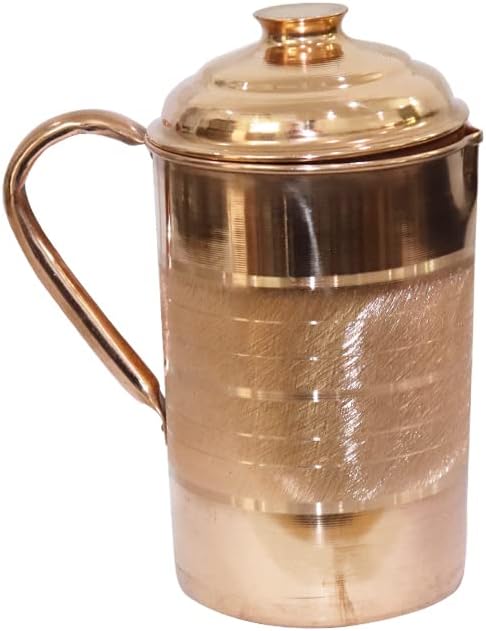 BRACOP® Dzbanek miedziany z pokrywką, karafka do picia, sztućce