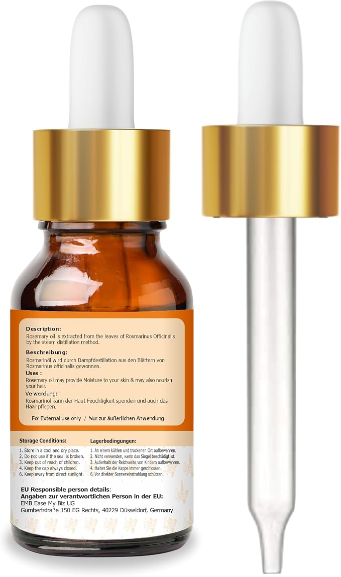 Olejek z rozmarynu Crysalis (Rosmarinus officinalis L.) – 1,01 Fl Oz (30 ml) - obrazek 2