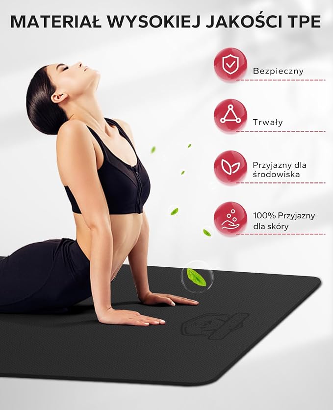 HAPBEAR Mata Do Jogi-183cmx116cm/198cmx137cm/183cm x122cmx6mm,183cmx122cmx8mm Grubość Bardzo Duża Szeroka Mata Do Jogi,Fitness Antypoślizgowa,Trwała, Gimnastyczna Do Siłowni, Domu - obrazek 6