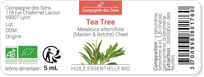 Olejek eteryczny z Drzewa Herbacianego (Melaleuca alternifolia) BIO – 10 ml – Jakość Premium – 100% Czysty i Naturalny – Gwarancja ChromaCert® – Chemotypowany i Integralny - obrazek 3