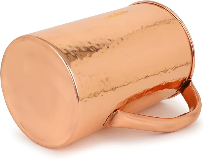 Zap Impex Dzbanek z młotkiem z czystej miedzi z pokrywką, dla zdrowia i miedzi, 1600 ml - obrazek 5