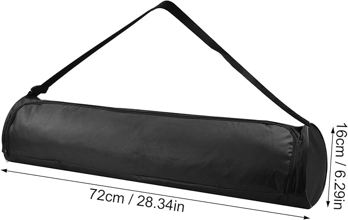 torba na jogi i pilatesu, wodoodporny z regulowanym paskiem na ramię, torba do maty, czarna dla kobiet - obrazek 2
