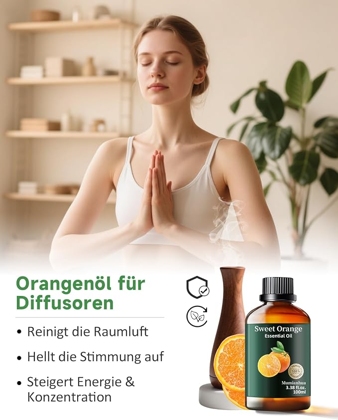 Olejek pomarańczowy 100 ml, 100% naturalny olejek eteryczny pomarańczowy, słodki olejek pomarańczowy do dyfuzora, aromaterapii, lampki zapachowej, środek do czyszczenia zapachu pomarańczy, olejki - obrazek 3