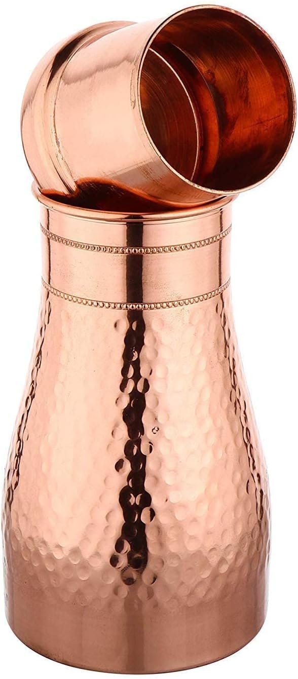 Designerska butelka na wodę z kubkiem i pokrywką, kuta powierzchnia, 950 ml, dzbanek, szklanka do sypialni, karafka na stolik nocny - obrazek 5