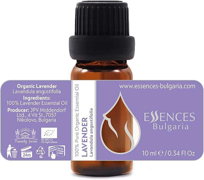 Essences Bułgaria Organiczny Olejek Eteryczny z Lawendy 10ml | Lavandula angustifolia | 100% Czysty i Naturalny | Nierozcieńczony | Klasa terapeutyczna | Destylowany z parą wodną | Bez GMO - obrazek 4