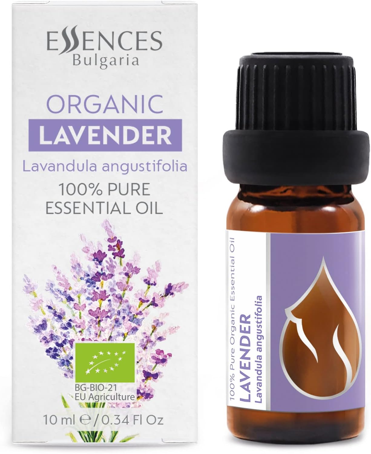 Essences Bułgaria Organiczny Olejek Eteryczny z Lawendy 10ml | Lavandula angustifolia | 100% Czysty i Naturalny | Nierozcieńczony | Klasa terapeutyczna | Destylowany z parą wodną | Bez GMO - obrazek 2