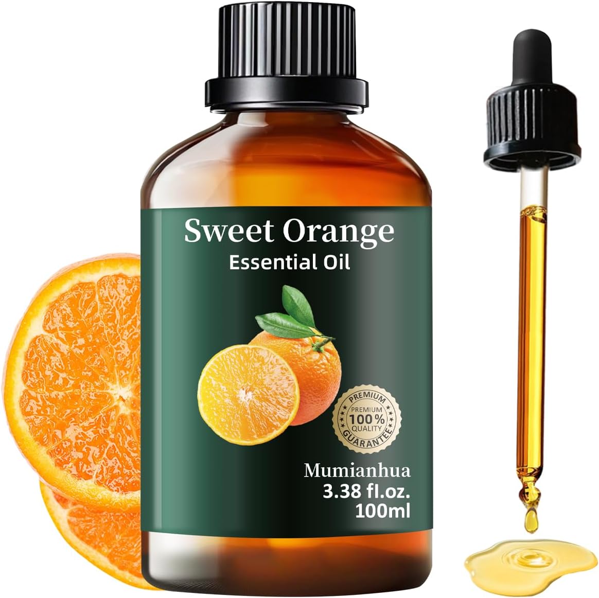 Olejek pomarańczowy 100 ml, 100% naturalny olejek eteryczny pomarańczowy, słodki olejek pomarańczowy do dyfuzora, aromaterapii, lampki zapachowej, środek do czyszczenia zapachu pomarańczy, olejki - obrazek 2
