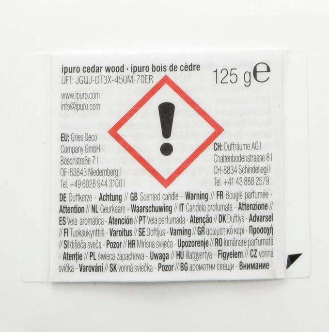 ipuro - Dekoracyjne drewno cedrowe, minimalistyczne i purystyczne świece zapachowe w szkle, intensywne z nutami drzewnymi i korzennymi, stylowa świeca 125 g - obrazek 4