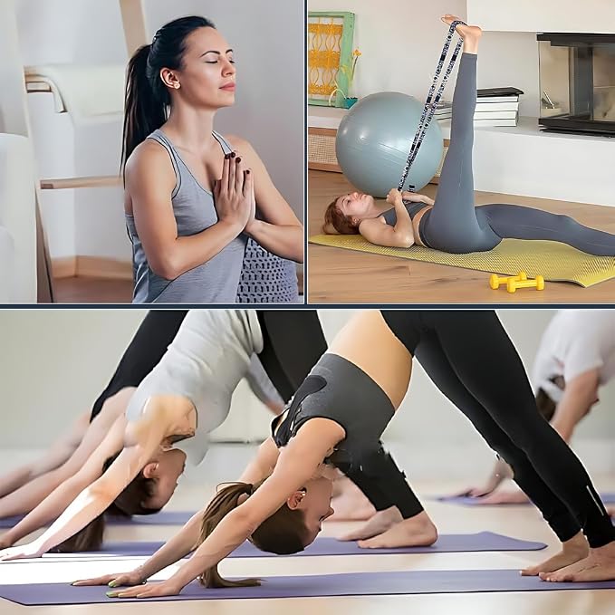 1 x pasek do jogi, pasek do jogi, regulowany pasek do przenoszenia maty do jogi, pilates, aerobik, mata do ćwiczeń sportowych - obrazek 4