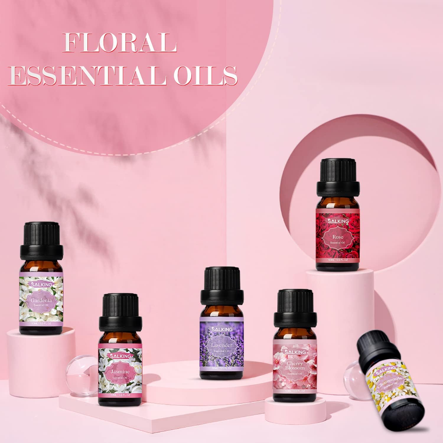 SALKING Zestaw olejków eterycznych, olejki zapachowe do aromaterapii, zestaw prezentowy, 100% czysty olejek zapachowy do dyfuzora, lamp zapachowych, nawilżacza powietrza, masażu, 6 x 10 ml (lawenda - obrazek 3