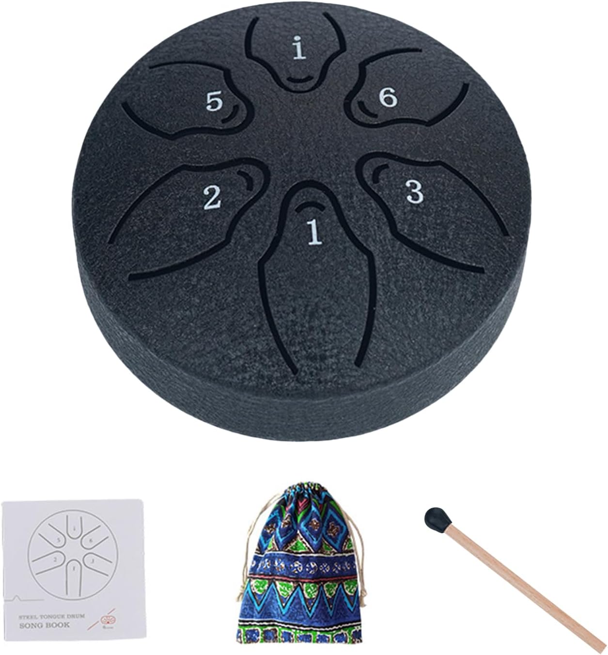 Bęben językowy, bęben czołgowy A-Key, 15 nut 7 cm, medytacja | ręczny instrument perkusyjny z młotkami, książka muzyczna do jogi, koncertów, edukacji muzycznej, początkujących - obrazek 7