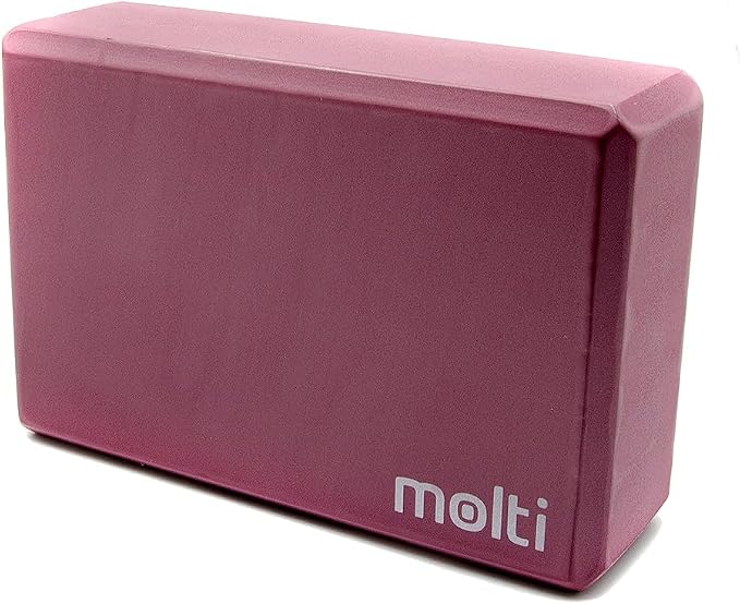 molti Blok do jogi z naturalnego korka i pianki, 23 x 15 x 7,5 cm, bloki do jogi, asan, stretchingu, medytacji, pilatesu, fitnessu, balansowania (pianka, fioletowy)