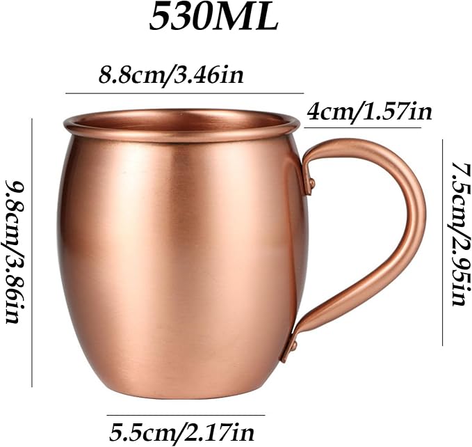 Kubki Do Moscow Mule Miedziane Ręcznie Wykonane 530ml Młotkowane Naczynia | Miedziane Kubki Moscow Mule Do Koktajli, Domu, Kuchni, Baru, Świątecznych Przyjęć, Wydarzeń, Picia Piwa, Herbat - obrazek 2