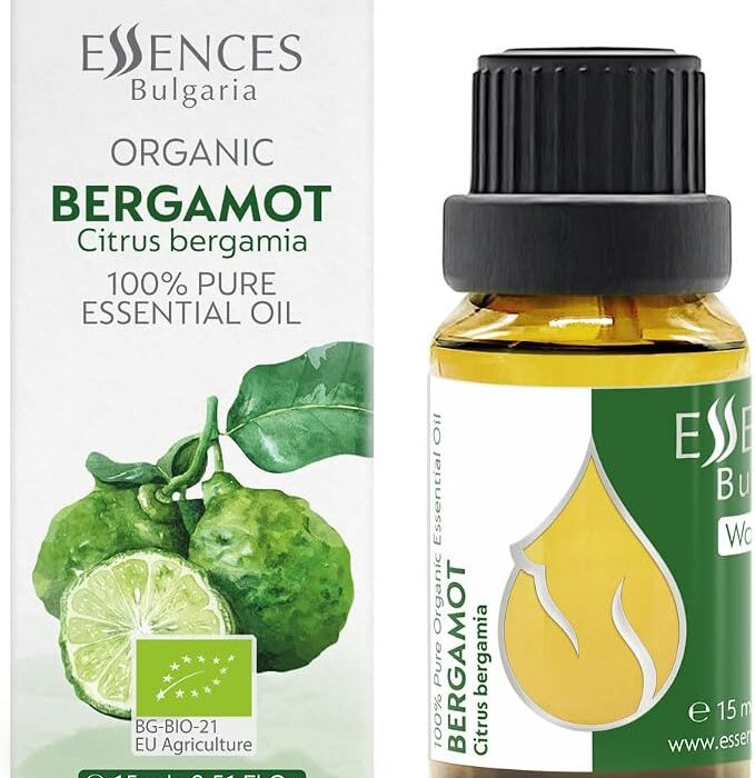 Essences Bułgaria Organiczny Olejek Eteryczny z Bergamotki 15 ml | Citrus bergamia |100% Czysty i Naturalny | Nierozcieńczony | Klasa Terapeutyczna |Aromaterapia | Kosmetyki | Bez okrucieństwa