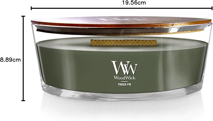 Woodwick Świeca zapachowa Ellipse | Fraser Fir | z trzaskającym knotem | Czas palenia: do 50 godzin - obrazek 4