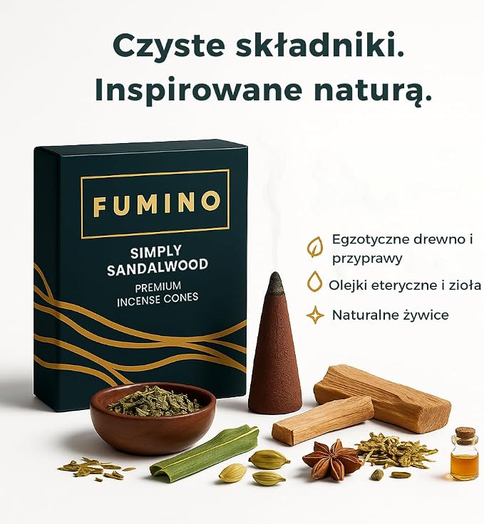 Fumino® Zapach Kokosa – świeże kadzidełka stożkowe, 15 sztuk w opakowaniu, Masala Agarbatti Joss, zapach do relaksu i medytacji, dekoracja domu - obrazek 6