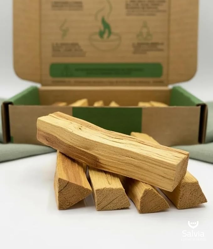 SALVIA Palo Santo naturalne drewno rustykalne, 50 g (5-7 pałeczek) | drewno wędzarnicze do energetycznego czyszczenia domu | oryginalne drewno z Peru | naturalne - obrazek 6