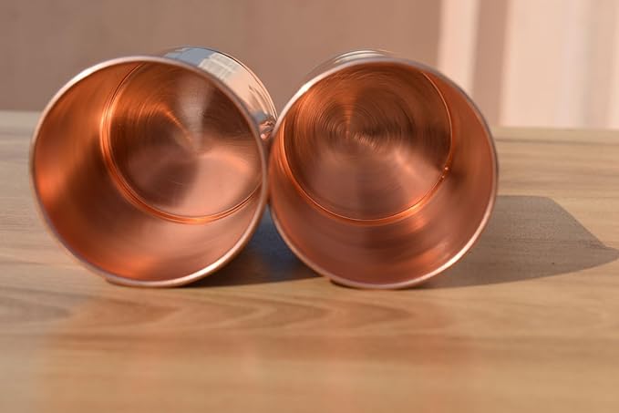 Miedziane kubki do picia - Ayurvedic Health Pure Tumblers - zestaw 2 szt. - szklanka podróżna 300 ml - obrazek 3