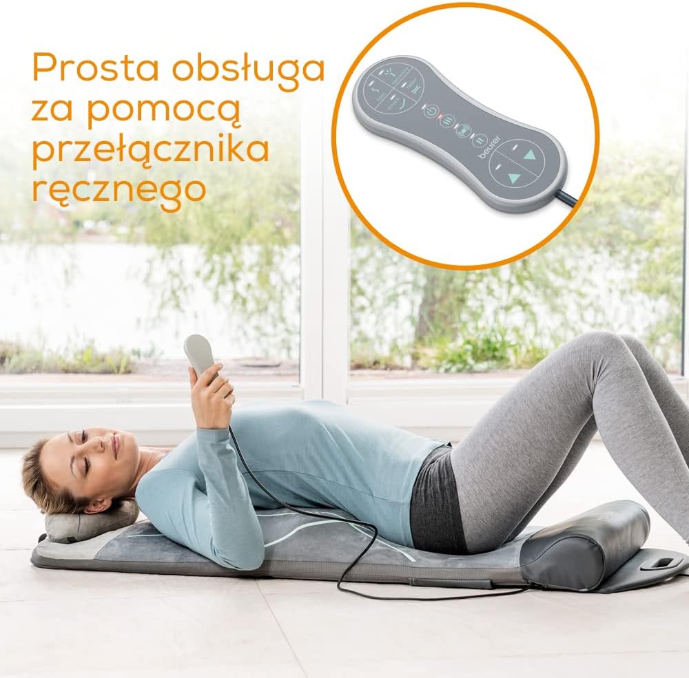 Beurer MG 280 mata do jogi i stretchu, do rozciągania mięśni i relaksu, mata do masażu karku, ramion i pleców, składana - obrazek 5