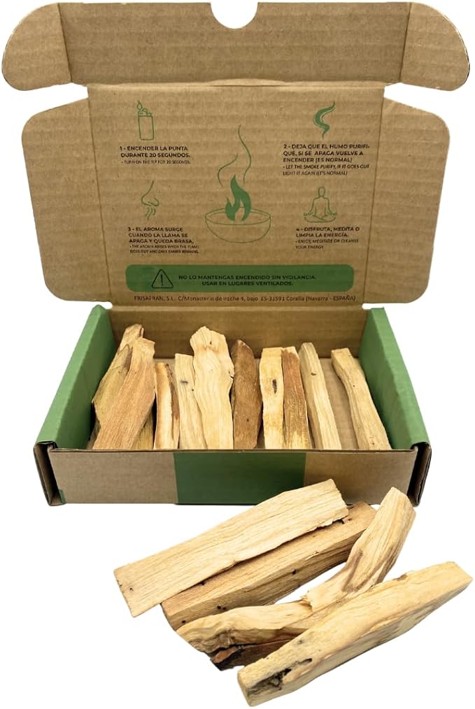 SALVIA Palo Santo naturalne drewno rustykalne, 50 g (5-7 pałeczek) | drewno wędzarnicze do energetycznego czyszczenia domu | oryginalne drewno z Peru | naturalne