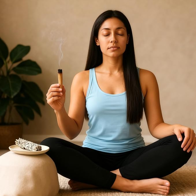 2 białe szałwia i 2 palo Santo Premium kalifornijskie, w 100% naturalne, kontrolowane i zrównoważone zbiory, tradycyjne kadzidełka, odpowiednie do odstraszania negatywnej energii - obrazek 7