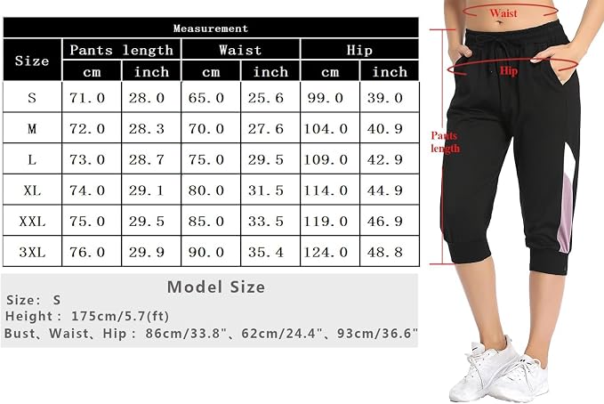 Marvmys Spodnie dresowe 3/4 Damskie 100% Bawełniane Spodnie Sportowe Damskie Letnie Spodnie Sportowe Damskie Spodnie Sportowe Damskie Casual Trening Wear Jogging Midi Spodnie do Jogi Damskie Z - obrazek 7