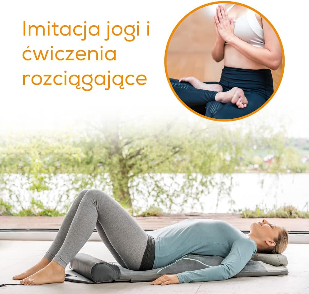 Beurer MG 280 mata do jogi i stretchu, do rozciągania mięśni i relaksu, mata do masażu karku, ramion i pleców, składana - obrazek 3